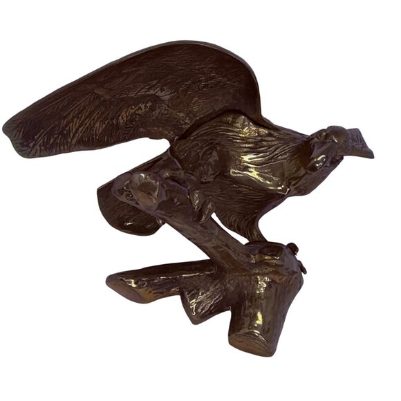 Vtg Solid Brass Eagle Sculpture 15.5" Tall Patriotic Statue Mid Century Decor - Picture 14 of 16